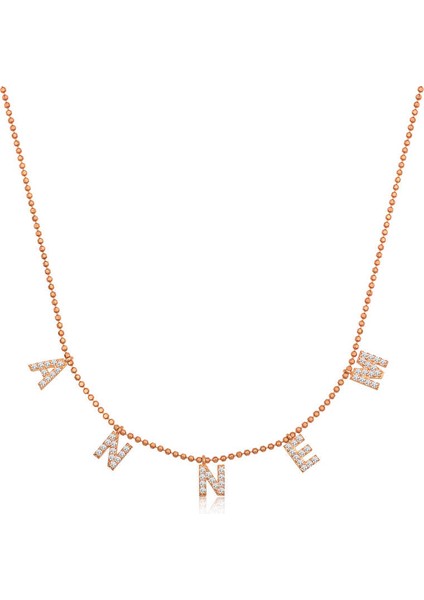 ​925 Ayar Gümüş Annem Yazılı Bayan Gümüş Kolye T6321