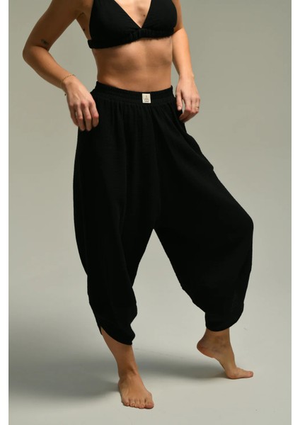Organik Pamuk Baggy Şalvar Pantolon Yoga Pantolonu fırsatları