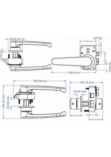 Karavan Tuvalet Banyo Kapı Kolu (Kilitli) Gümüş fiyatları