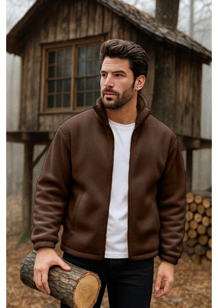 Erkek Pro Termal Iç Dış Sherpa Sonbahar Kış Tam Fermuarlı Peluş Sweatshirt fiyatları