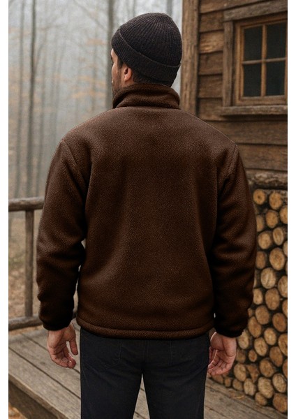 Erkek Pro Termal Iç Dış Sherpa Sonbahar Kış Tam Fermuarlı Peluş Sweatshirt modelleri