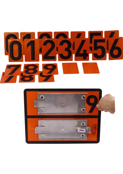 Adr 40X30 cm Manuel Değiştirilebilir Tehlikeli Madde Uyarı Levhası Çoklu Rakam 0-9 Arası Rakamlar