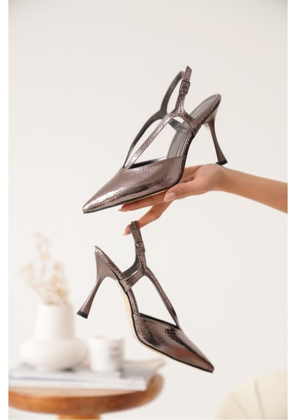 Violet Kadın Platin Topuklu Ayakkabı fiyatları