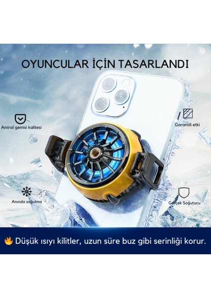 5500 Rpm Turbo Fan Işıklı Klipsli Buz Etkili Telefon Soğutucu Radyatör Tüm Telefonlara Uyumlu modelleri