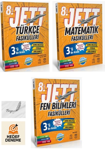 8.sınıf Lgs Jett Türkçe Matematik Fen Bilimleri Fasikülleri Hedef Deneme