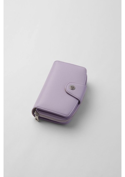 Orta Boy Çıt Çıt Detaylı Kadın Cüzdan/portföy - 65300 - Lila fiyatları
