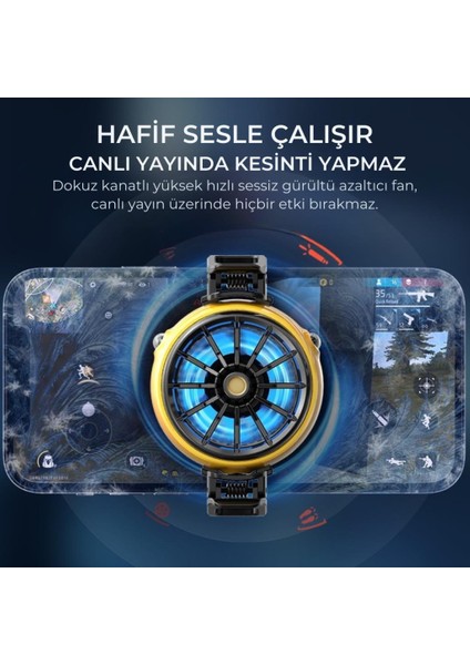 5500 Rpm Turbo Fan Işıklı Klipsli Buz Etkili Telefon Soğutucu Radyatör Tüm Telefonlara Uyumlu fırsatları