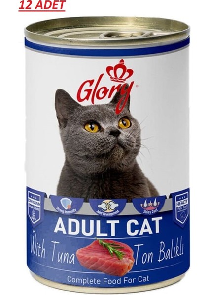 Ton Balıklı Yetişkin Kedi Konserve Yaş Mama 400 Gram X12'Lİ