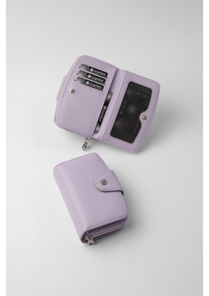 Orta Boy Çıt Çıt Detaylı Kadın Cüzdan/portföy - 65300 - Lila fırsatları