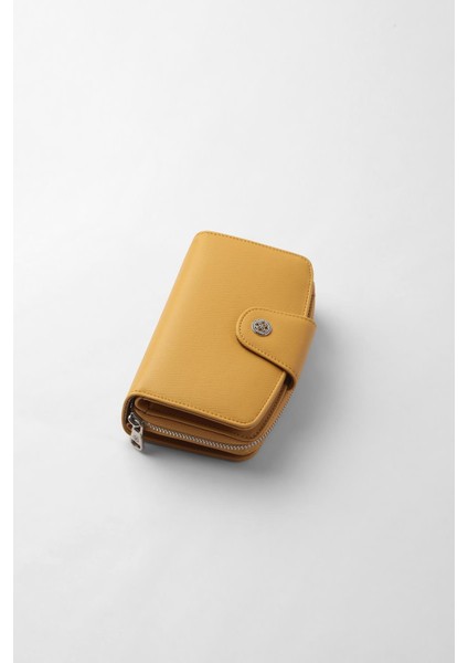 Orta Boy Çıt Çıt Detaylı Kadın Cüzdan/portföy - 65300 -Hardal fiyatları