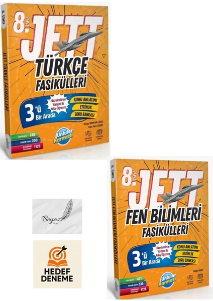 8.sınıf Lgs Jett Türkçe Fen Bilimleri Fasikülleri Hedef Deneme