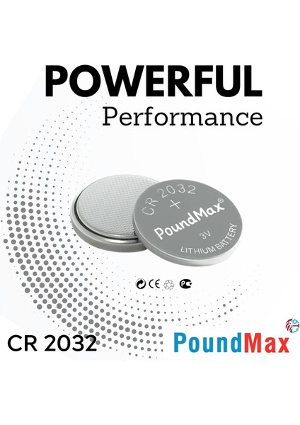 20 Adet CR2032,DL2032 3V Poundmax Lityum Düğme Pil,airtag,araba Anahtarlık,uzak Kumandalı Araba,terazi ve Tıbbi Cihazlar ile Uyumlu indirimleri