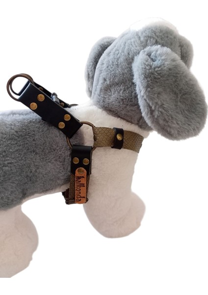 Köpek Göğüs tasması küçük ırk yeşil deri göğüs çevresi:35-60cm ayarlamalı dog harness GT1-38 modelleri