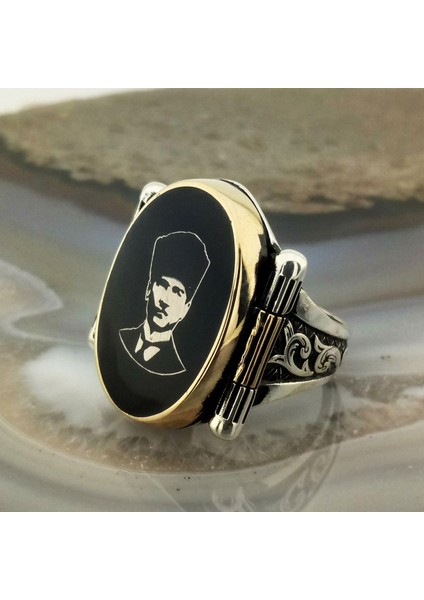 925 Ayar Gümüş Mustafa Kemal Atatürk Işlemeli Erkek Yüzük
