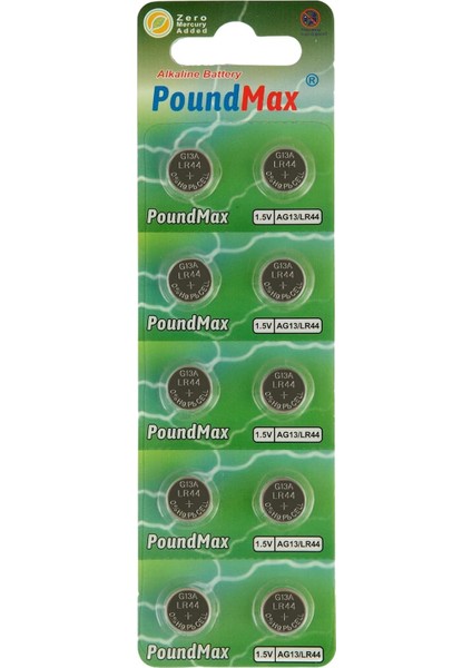 10 Adet LR44 AG13 A76, G13, L1154, SR44, G13A 1,5 V Poundmax Alkalin Düğme Pil Paketi Cıva Içermeyen, Sızdırmaz, Uzun Raf Ömrü, Oyuncaklar, Ölçüm Cihazları ve Hesap Makineleri Için ile Uyumludur modelleri