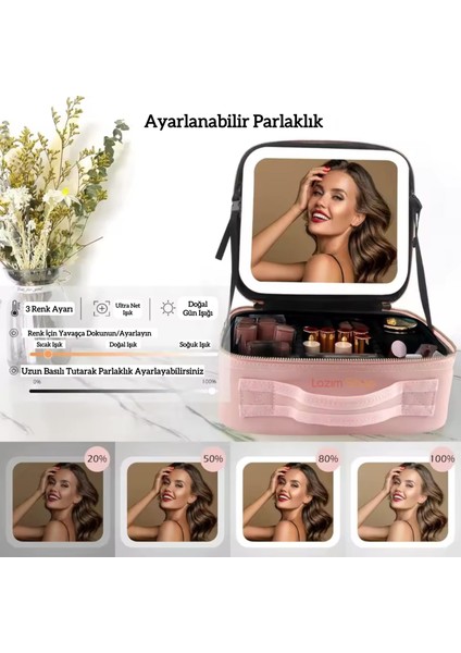 LED Işıklı Aynalı Makyaj Çantası Seyahat Makyaj Çantası modelleri