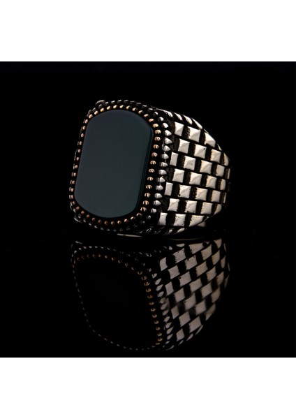 925 Ayar Gümüş Yeşil Akik Taşlı Saat Kordonu Model Erkek Yüzük fiyatları