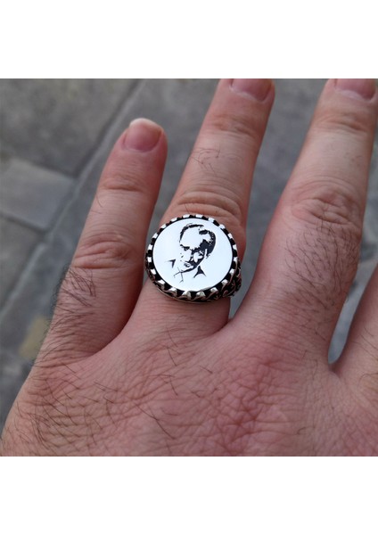 Mustafa Kemal Atatürk Işlemeli Erkek Gümüş Yüzük indirimleri