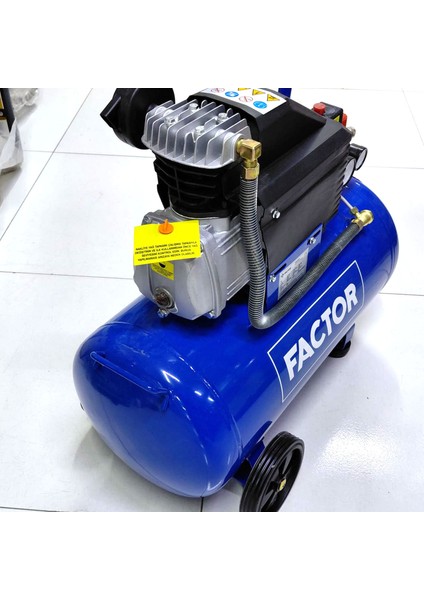 Factor ZB2550 Hava Kompresörü 2.5 Hp 50 Litre Tank 8 Bar Sanayi Tipi Güçlü Endüstriyel Kompresör indirimleri