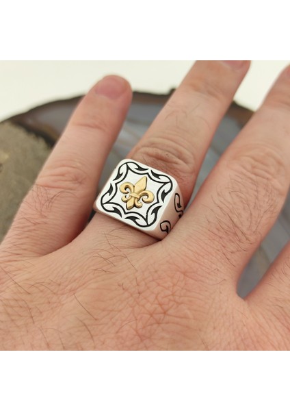 925 Ayar Gümüş Fleur De Lis Erkek Yüzük fiyatları