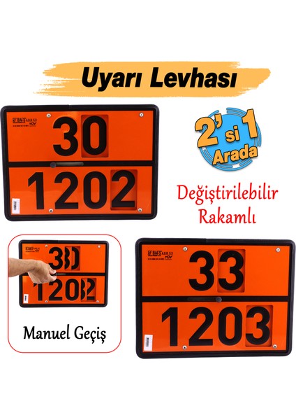 (1 Adet) Metal 40X30 cm Levha 2'si 1 Arada 30-1202 33-1203 Tehlikeli Madde Değiştirilebilir Rakamlı fiyatları
