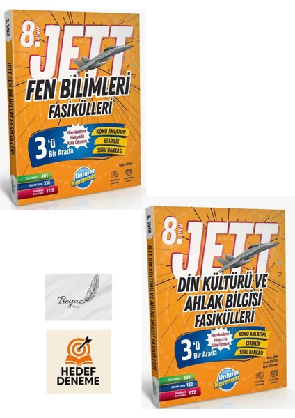 8.sınıf Lgs Jett Fen Bilimleri Din Kültürü Fasikülleri Hedef Deneme