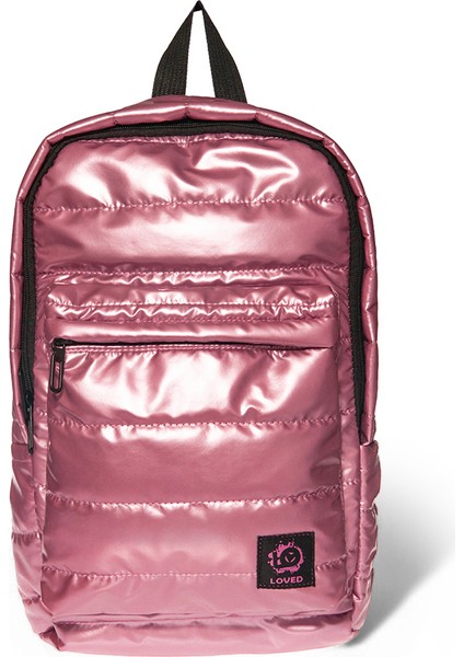 Moods Up Loved Kapitone Su Geçirmez Kumaşlı Okul ve Laptop Sırt Çantası Pembe