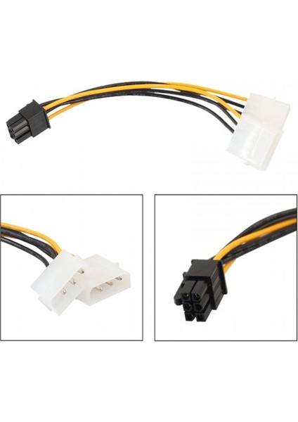 2 x Molex Pcı-E Güç Kablosu To 6pin Grafik Ekran Kartı Dönüştürücü Kablosu 30CM fırsatları