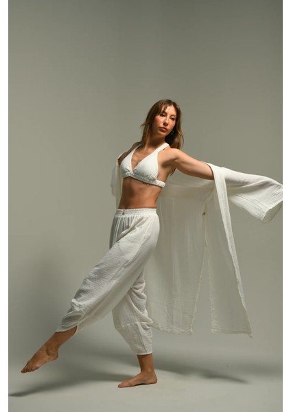 Organik Pamuk Baggy Şalvar Pantolon Yoga Pantolonu