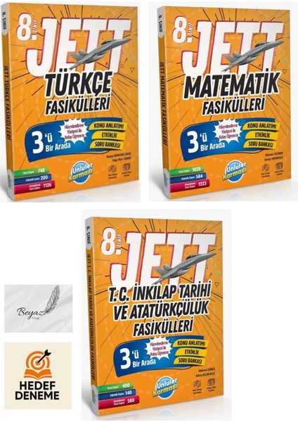 8.sınıf Lgs Jett Türkçe Matematik Inkılap Fasikülleri Hedef Deneme