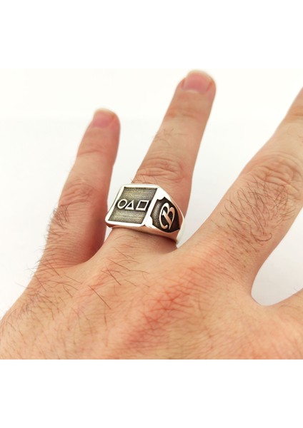 925 Ayar Gümüş Özel Tasarım Sembol ve Harf Detaylı Erkek Yüzük fırsatları