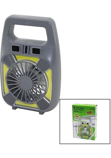 2in1=mini Fan - Fener USB Şarj 2 Kademe Hız Lamba=4 Fonksiyon - 10W Su Geçirmez Taşıma Kulp Mini Vantilatör GS-265 (5047) fiyatları