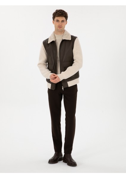 Erkek Kahverengi Deri Mont 50308736-VR029 fırsatları