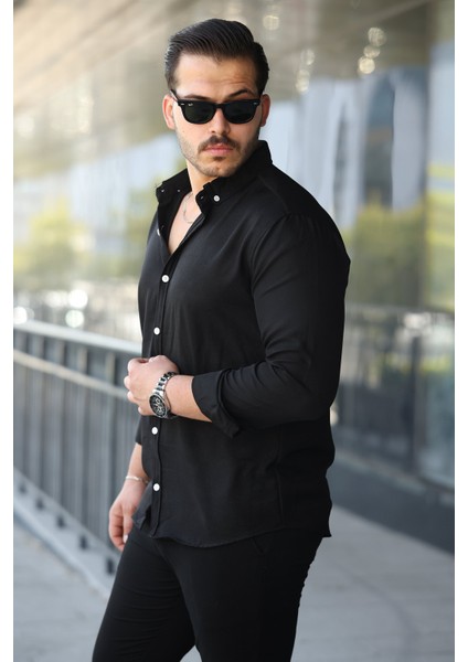 Erkek Uzun Kollu Regular Sofya Keten Gömlek fiyatları