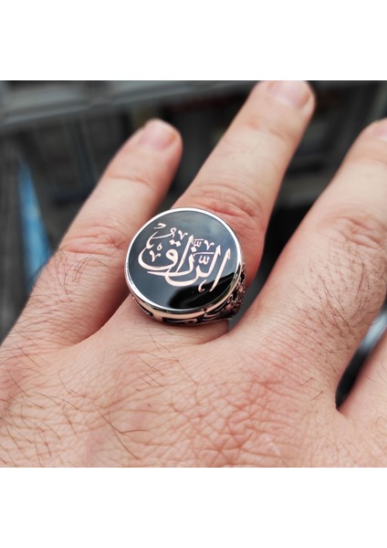 925 Ayar Gümüş Er Rezzak Yazılı Özel Tasarım Yüzük modelleri
