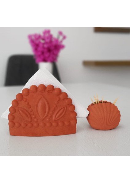 Beton Peçetelik Kürdanlık Set