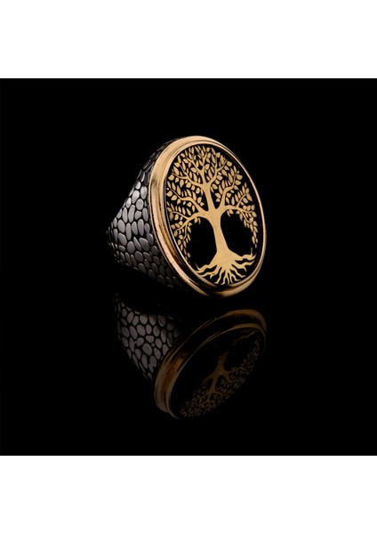 925 Ayar Gümüş Hayat Ağacı Erkek Yüzük fiyatları