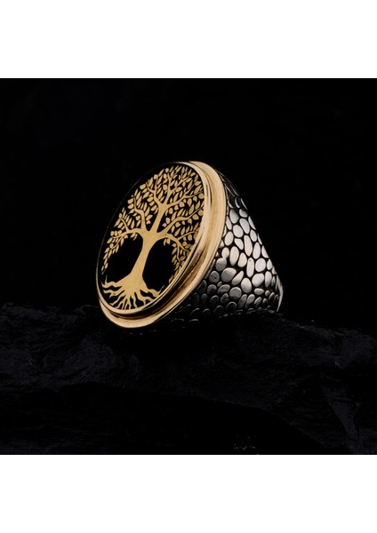 925 Ayar Gümüş Hayat Ağacı Erkek Yüzük fırsatları