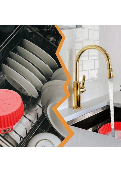 Renkli Isıya Dayanıklı Yıkanılabilir Silikon Fırın ve Airfryer Yuvarlak Model Pişirme Matı 20 cm (5047) fırsatları