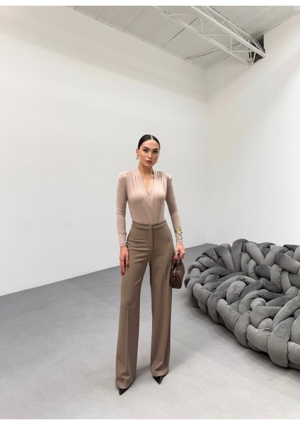 230 gr Poly Viscose Lycra Metal Düğme Palazzo Pantolon fırsatları