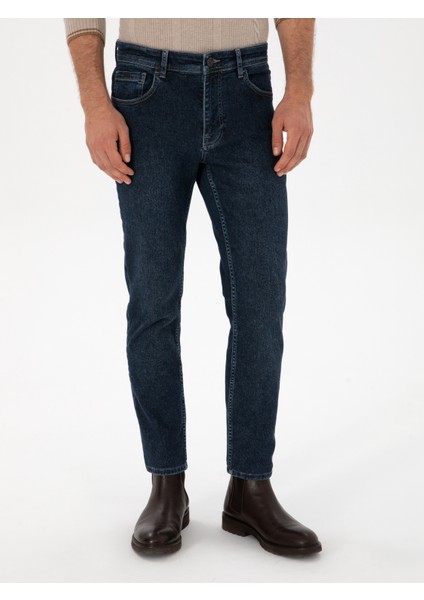 Erkek Indigo Slim Fit Pamuk Karışımlı Jean Pantolon 50308688-VR028 fiyatları