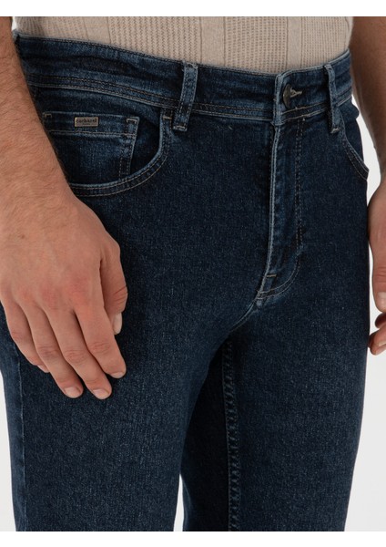 Erkek Indigo Slim Fit Pamuk Karışımlı Jean Pantolon 50308688-VR028 indirimleri