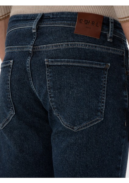 Erkek Indigo Slim Fit Pamuk Karışımlı Jean Pantolon 50308688-VR028