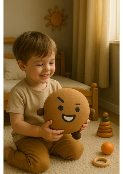 Shooky Peluş Yastık - Kahverengi Sevimli Peluş Yastık - Komik Emoji Yüzlü Karakter fiyatları