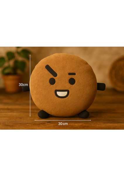 Shooky Peluş Yastık - Kahverengi Sevimli Peluş Yastık - Komik Emoji Yüzlü Karakter fırsatları