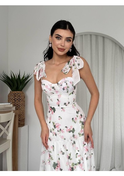 Poses Omuz Bağlamalı Elbise