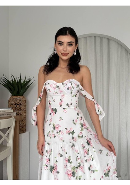 Poses Omuz Bağlamalı Elbise modelleri