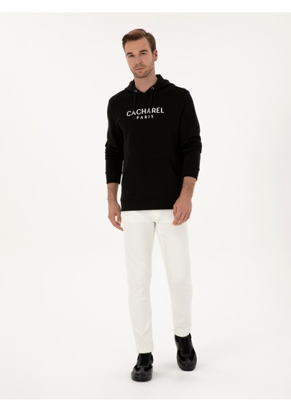 Erkek Siyah Regular Fit %100 Pamuk Bisiklet Yaka Sweatshirt 50318946-VR046 fırsatları