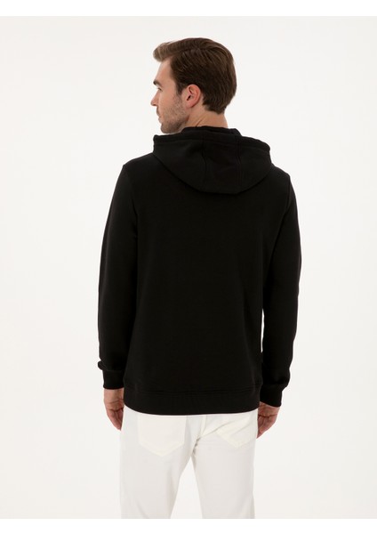 Erkek Siyah Regular Fit %100 Pamuk Bisiklet Yaka Sweatshirt 50318946-VR046 indirimleri