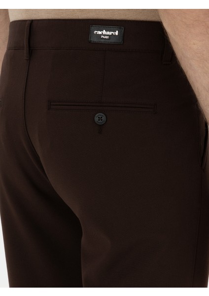 Erkek Kahverengi Slim Fit Kanvas Pantolon 50319449-VR029